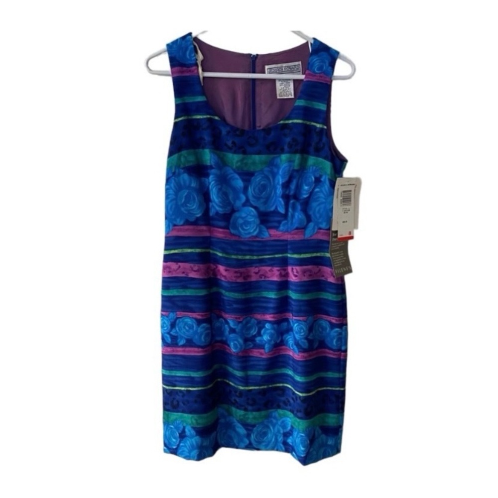 Jessica Howard Multicolor sleeveless scoop neck dress size 8 Vintage NWT